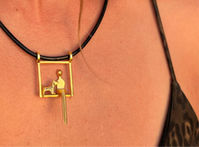 Load image into Gallery viewer, Woman with Dog in Gold
