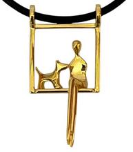 Load image into Gallery viewer, Woman with Dog in Gold