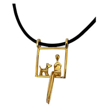 Load image into Gallery viewer, Woman with Dog in Gold