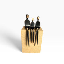 Load image into Gallery viewer, Family of three bronze sculpture modern heirloom