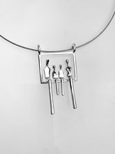 Load image into Gallery viewer, Family of four pendant in silver