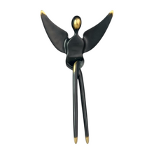 Load image into Gallery viewer, Black Patina Large Angel figure 4.75 inch