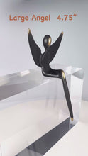 Load and play video in Gallery viewer, Black Patina Large Angel figure 4.75 inch