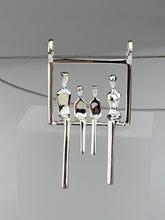 Load image into Gallery viewer, Family of four in Silver and Steel. This shows the front of the pendant