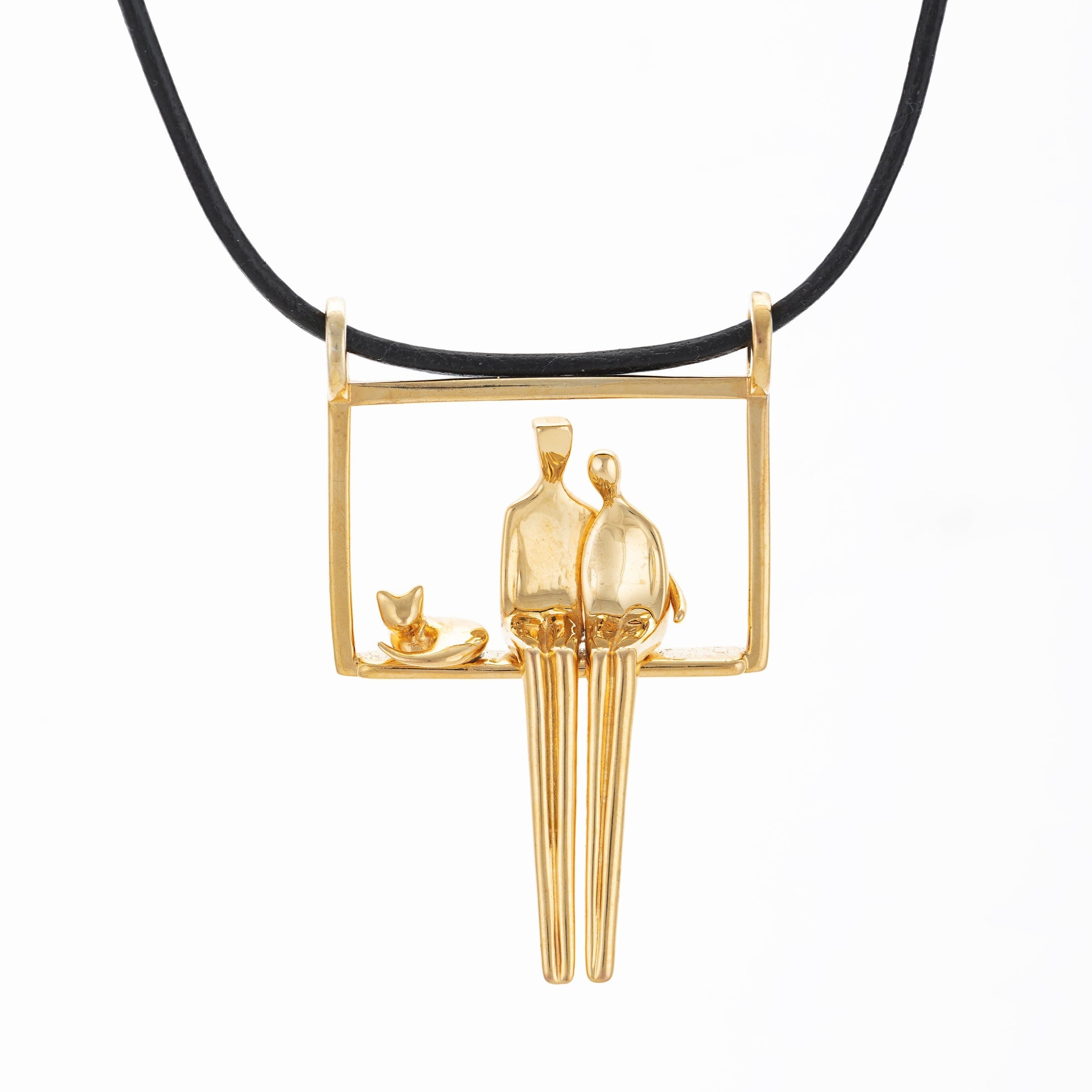 Couple with Cat in Gold