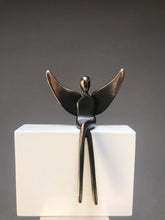 Load image into Gallery viewer, Black Patina Large Angel figure 4.75 inch
