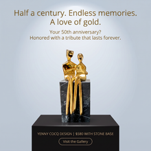 Load image into Gallery viewer, A gold-toned Yenny Cocq anniversary sculpture

