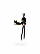 Load image into Gallery viewer, Little Lady- single female figurine with cat
