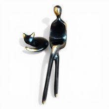 Load image into Gallery viewer, Little Lady- single female figurine with cat
