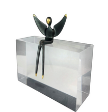 Load image into Gallery viewer, Black Patina Large Angel figure 4.75 inch
