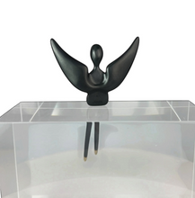 Load image into Gallery viewer, Black Patina Large Angel figure 4.75 inch
