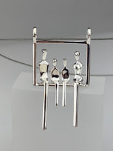 Load image into Gallery viewer, Family of four in Silver and Steel. This shows the front of the pendant
