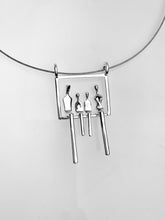 Load image into Gallery viewer, Family of four pendant in silver
